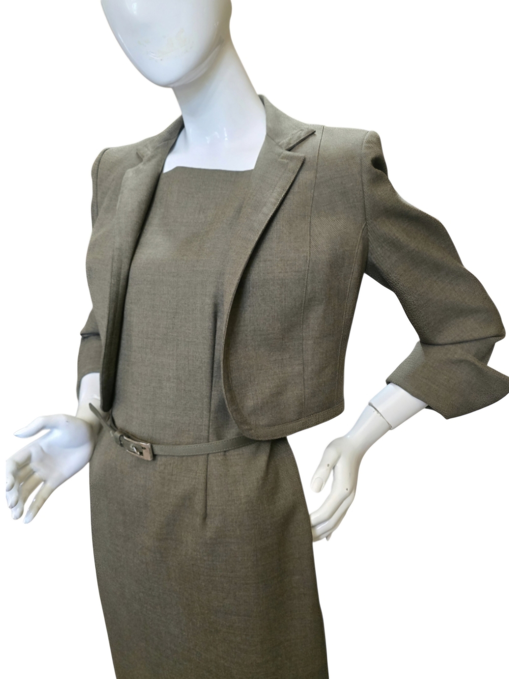 LNWOT Anne Klein Classic Two-Piece Dress Suit in Brown/Olive Green Sz 6 - Picture 9 of 13